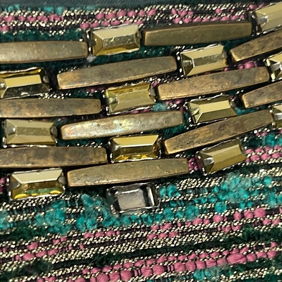 Laundry by Shelli Segal Women’s Sz 0 Tweed Sheath Dress Gold Tone Embellishment - Picture 5 of 14